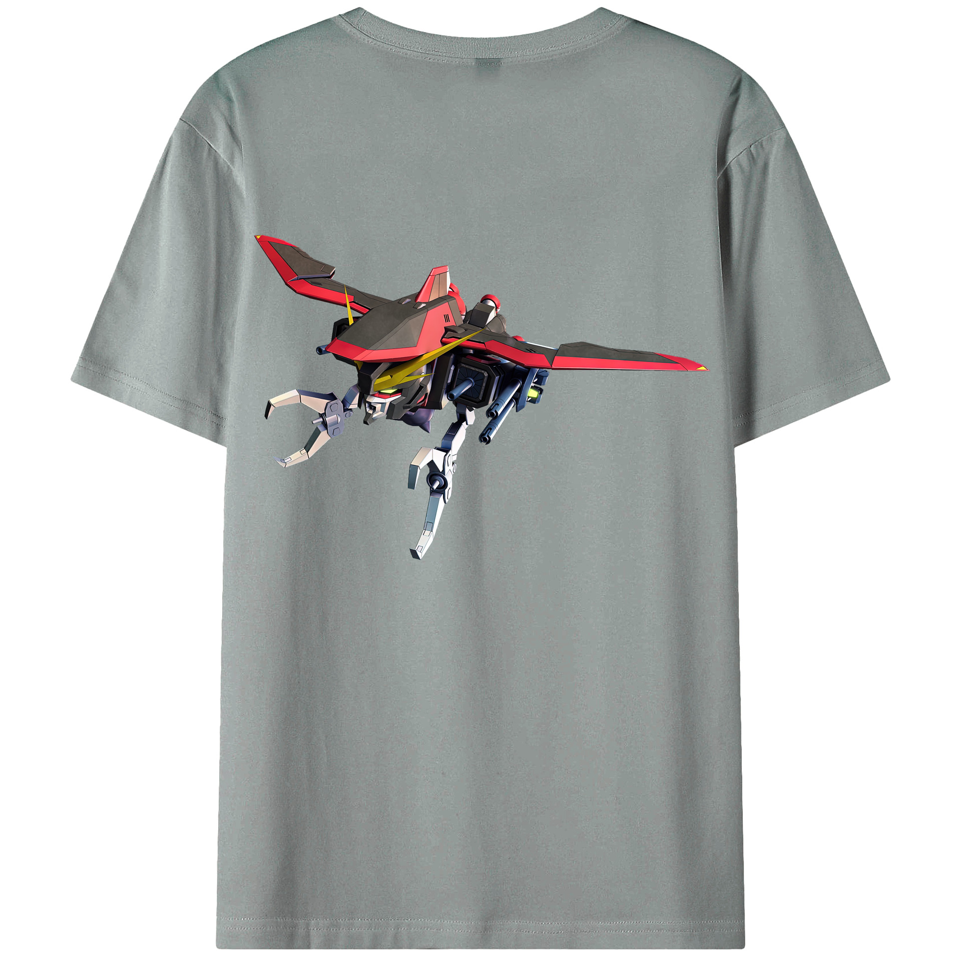 （画像用） 機動戦士ガンダム Mobile Suit Gundam 綿100％ メンズ半袖Tシャツ（バックプリント） 通気性